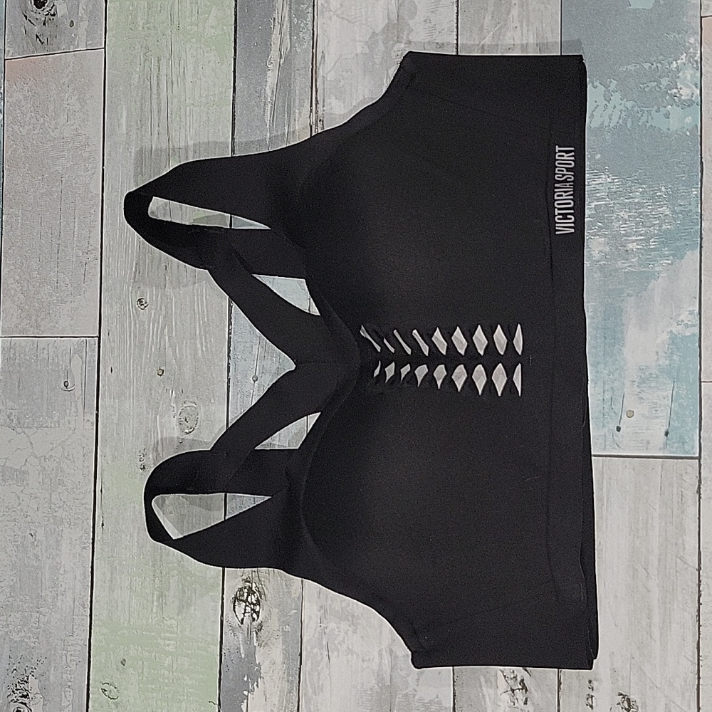 Victoria Sport By Victoria's Secret Angel Max Black Sports Bra sz 36 V